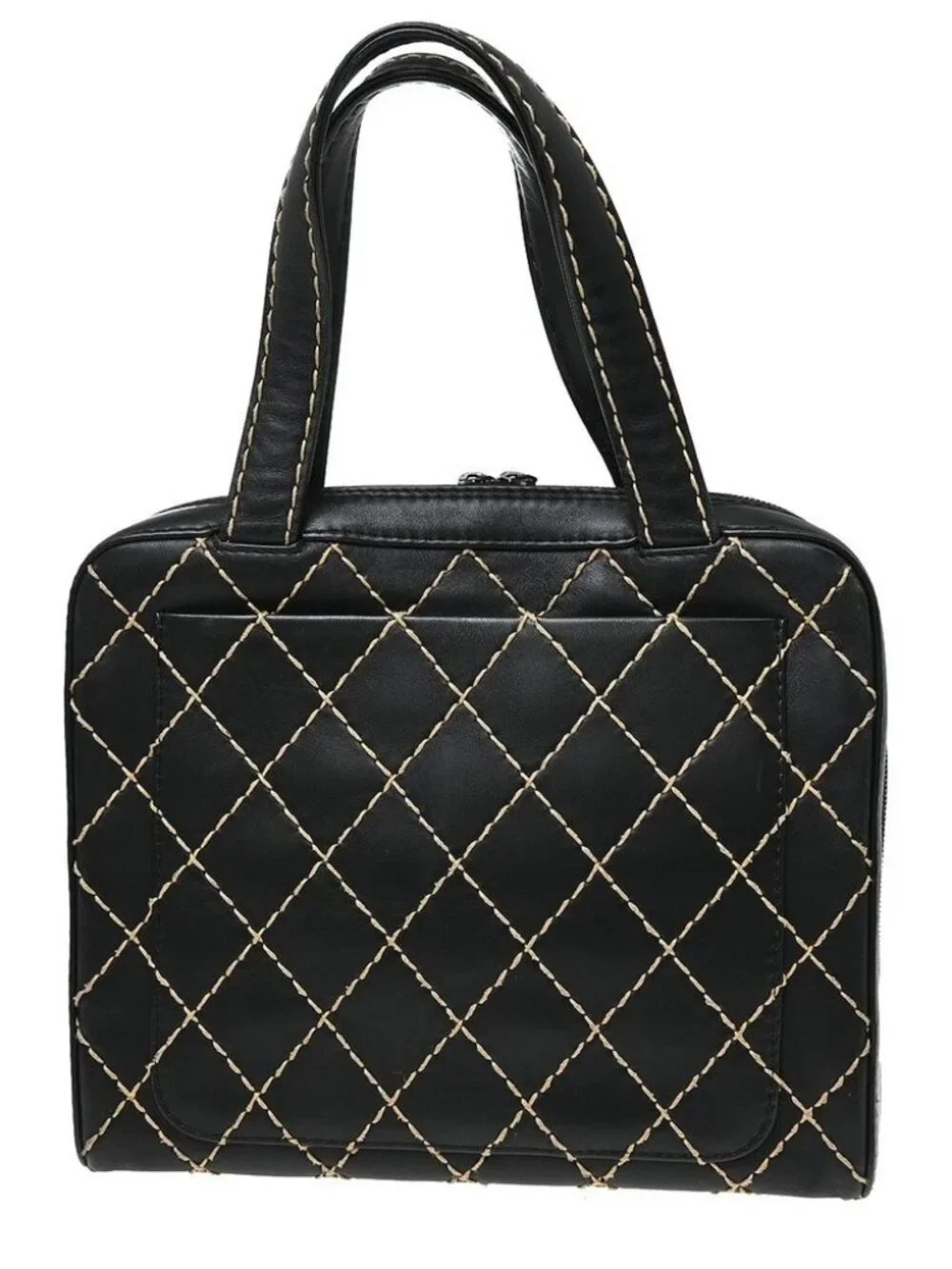 Chanel Black Calfskin Wild Stitch Handbag